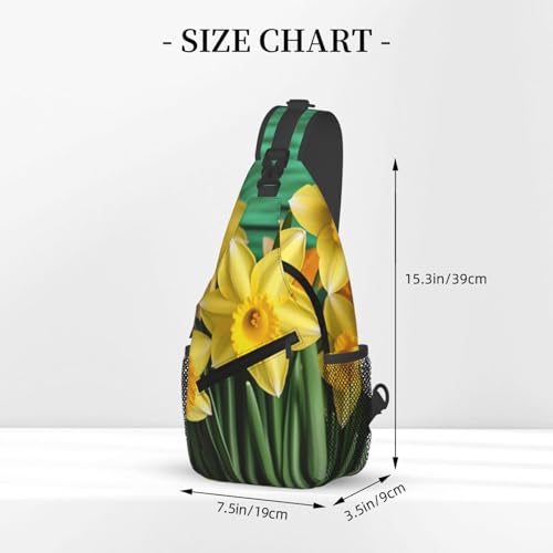 Bolso cruzado con flores amarillas para trekking miniatura 3