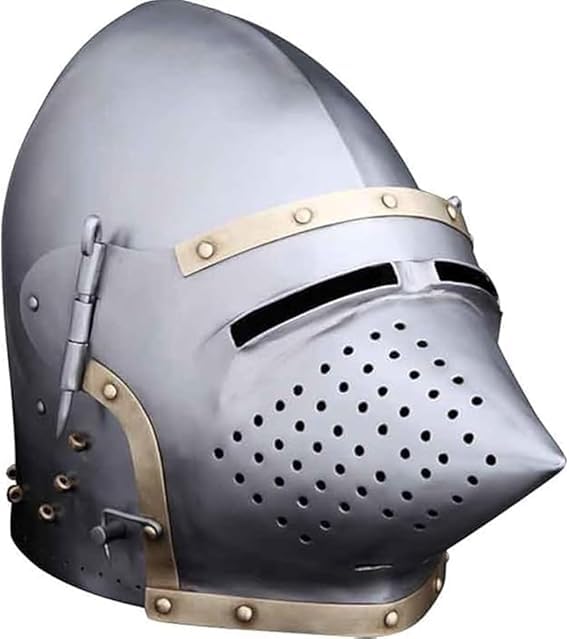 Churburg-Style Bascinet Helmet – Authentic Medieval Reproduction 14th Century Churburg Bascinet – Hand-Forged Reenactment Helmet