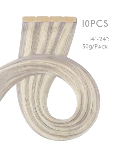 Image of WENNALIFE 3.15 inch Wide Tape in Hair Extensions Human Hair, Tape in Weft
