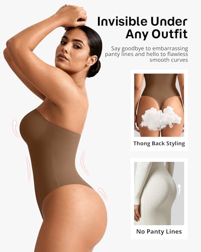 Image of Shapewear Bodysuit Tummy Control Strapless Bra Shapewear for Women Strapless Faja Body Shaper Thong Light Shapewear
