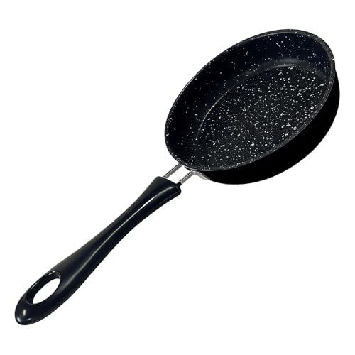 Xvbhaq Mini Non-Stick Frying Pan 4.7in Egg Frying pan with Handle Portable & Camping Cooking Omelet Pan for Gas Induction Cooker (Black)