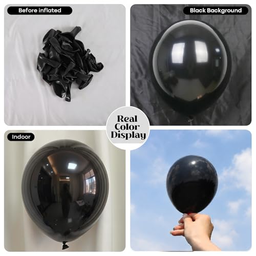 Image of Togvu Black Balloons, 50Pack 5 Inch Small Mini Black Latex Party Balloons for Birthday Party Graduation Halloween Wedding Bachelorette New Year Decorations Supplies