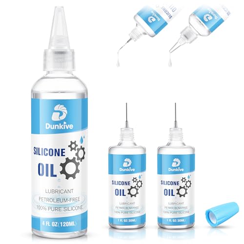 Dunkive 6 oz Airsoft Oil lubricating with Needle Oiler Pure Silicone Lubricant Airsoft Chamber Lube for Airgun Lubrication