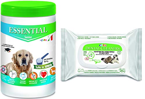 Chemi-vit srl Essential Cane Senior 650 gr + Salviette Dental Cleaners 20 Pezzi