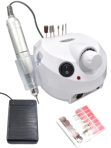 Lixadeira c/Inmetro Nail Drill Pro Porquinho 35000rpm Bivolt (Branco)