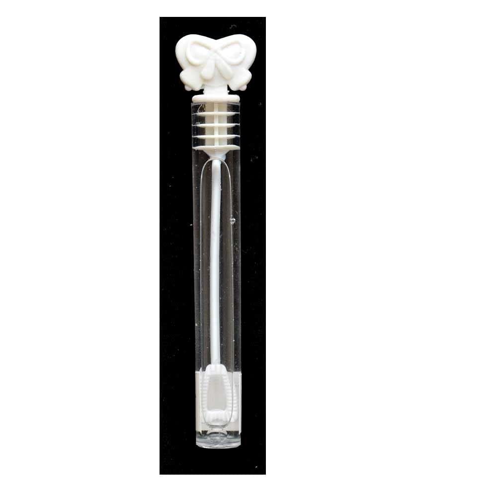 96 White Bow Tube Wedding Bubbles Favours Decoration Table Accessories Games Party Bag Fillers Fun - Image 2