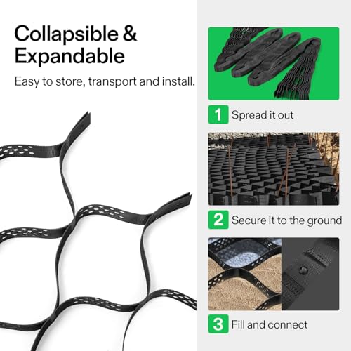 Image of VIVOSUN 2'' Depth Ground Grid, 6.5x17 ft, High-Density HDPE Geo Cell