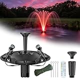 POPOSOAP Schwimmender Teichbrunnen & Belüfter Komplett-Set mit LED-Lichtern, 4600 L/h Wasserpumpe, 9 m Netzkabel, 3 Sprühvarianten für Teiche, Pools, Seen und Wassergärten