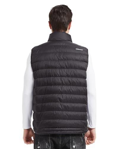 Lesmart Mens Down Vest Lightweight Packable Winter Outdoor Puffer Vest Jacket with Pockets3