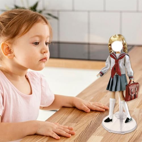 Image of XJMWXHFC 10pc Adjustable Doll Display Holders, Clear Plastic Action Figure Stands, Transparent Support for 11-13 Inch Tall Dolls