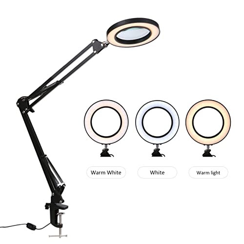 Loupe avec lampe à clip LED x8 luminosité variable via USB - 3