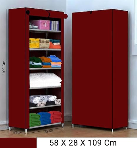 Image of YouCopia Collapsible Wardrobe 6 Shelves Storage Clothes Storage Rack Quick Wardrobe /Cabinet /Multipurpose Storage Rack, Foldable, Collapsible Fabric Organizer for Home Office