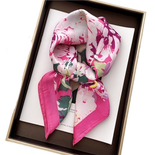 Foulard en soie imprimé quotidien : carré satin parfait en hijab ou châle