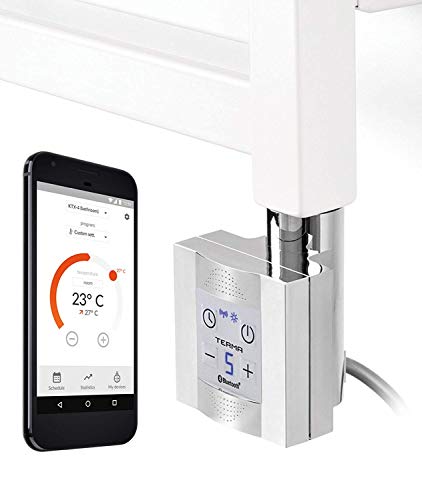 Heizpatrone für Badheizkörper mit App - Steuerung, chrom, weiss, elektrischer Heizstab für Handtuchheizkörper, elektro, Elektrobadheizkörper, anapont (600 Watt, weiss) Cover