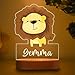 Justyling Custom Cartoon Animal Night Light - Personalized Name Night Lights for Kids - Kids Bedroom Nursery Name Night Lamps - Best Gifts for Kids (Lion)