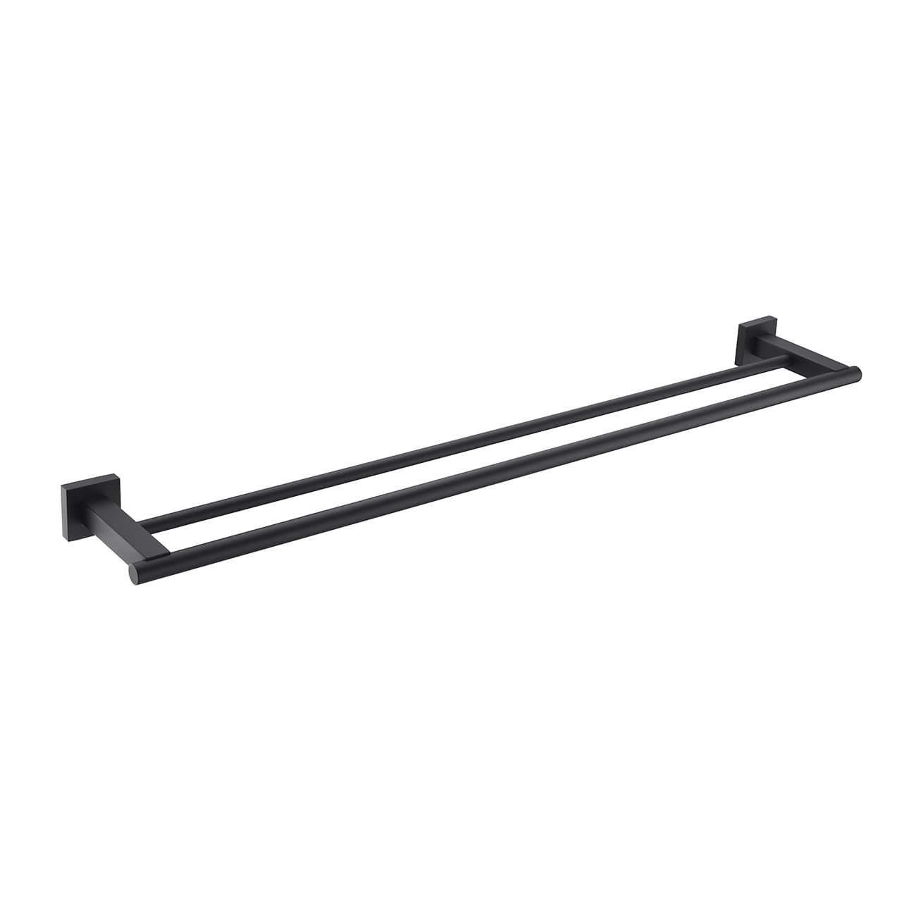 Double porte serviette salle de bain noir mat long de 76,2 cm