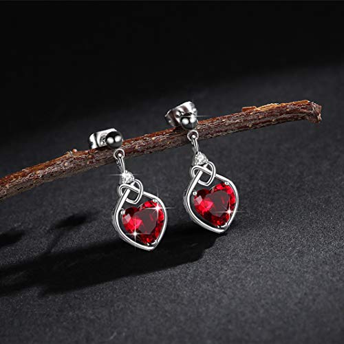Conjunto de Joyería de Rubí para Citas Románticas y Eventos Nocturnos con Pendientes de Corazón 4
