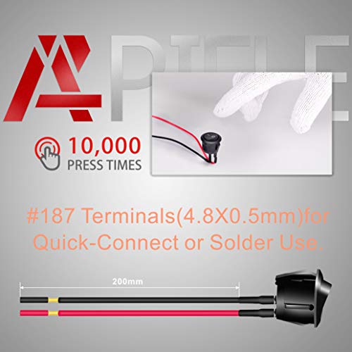 Apiele KCD1-5-101-5PCS Rocker Switch On Off Kcd1 Mini Round Toggle Switch Spst 2Pin Snap-In Design Car Boat Automotive thumb #2