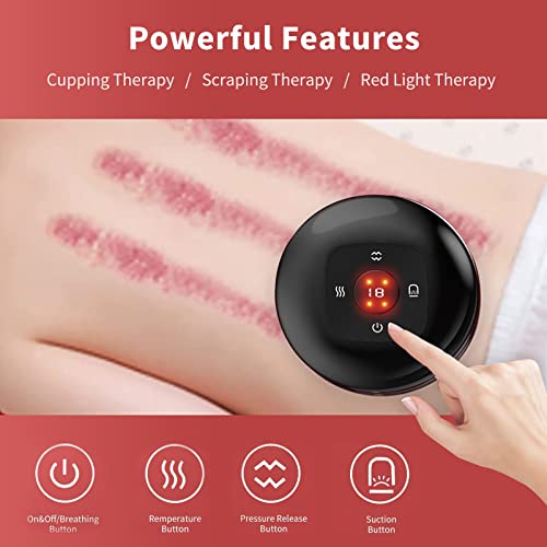 Suvisukua 12 Gears 4 In 1 Multi-Function Electric Smart Cupping Set With Red Light Therapy Vacuum Cupping Therapy Set Guasha Cupping Massage Suitable For Various Parts Of The Body #TOP3