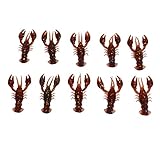 VINGVO Crawfish Lure, 10pcs Fishing Soft Plastic Bait Bass Fishing Lures Crayfish Lure Crawfish Bait PVC Shrimp Artificial Fishing Lures Bait for Carp Bass Fishing Freshwater Saltwater