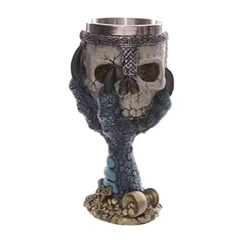 Happy Halloween Halloween-Kelch, kreativer Totenkopf-Weinglas, Harz, Edelstahl, Kelch für Zuhause Cover