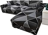 Elastischer Sofabezug】: Mit elastischem Design, bedrucktem Stoff. Das verdickte Jacquard-Gewebe ist kein 100% wasserdichtes Gewebe, 360 ° bedeckt das Sofa vollständig und sorgt für eine bequeme Passform. Es widersteht Kratzern, Flecken, Tierhaaren oder Beschädigungen und ist langlebig