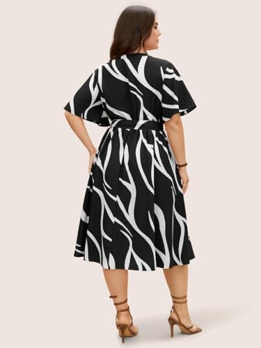 Image of JAIPURFAME One Piece Dress for Women, New American Print Rayon Midi Dress, Stylish, Modern Party Outfit, Perfect for Casual and Formal Occasions