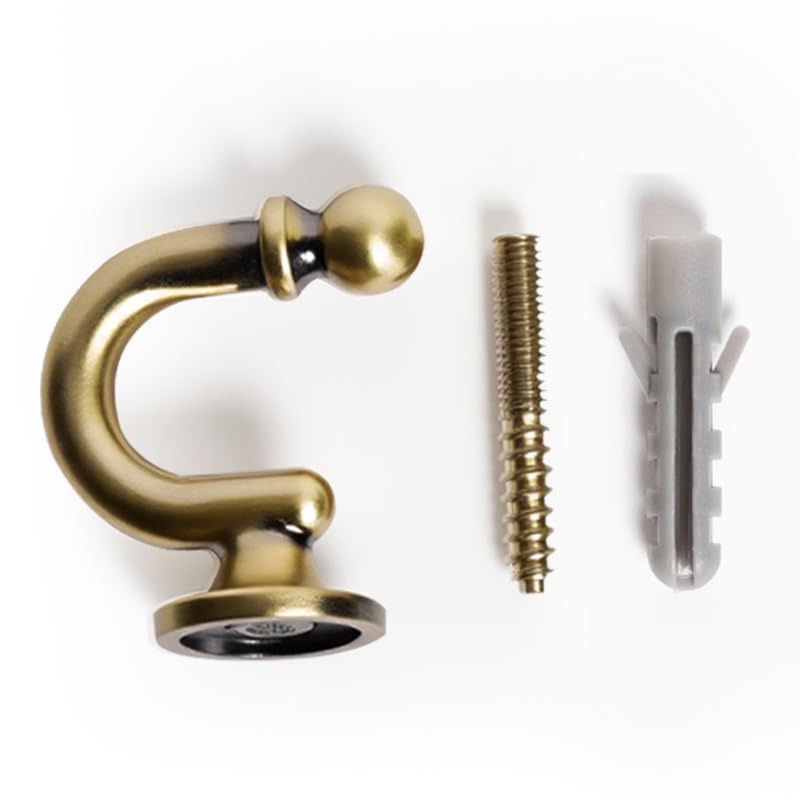 Ganci Fermatenda A U In Metallo – Stile Retrò – 2 Pezzi – Color Oro – Con Viti – Multiuso - 2