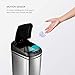 NINESTARS DZT-30-1 Automatic Touchless Motion Sensor Rectangular Trash Can, 7.9 Gal. 30 L., Stainless Steel