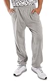 Vibes Men's Light Grey Fleece Jogger Pants Drawstring Activewear Athletic Male, Large, Light Grey