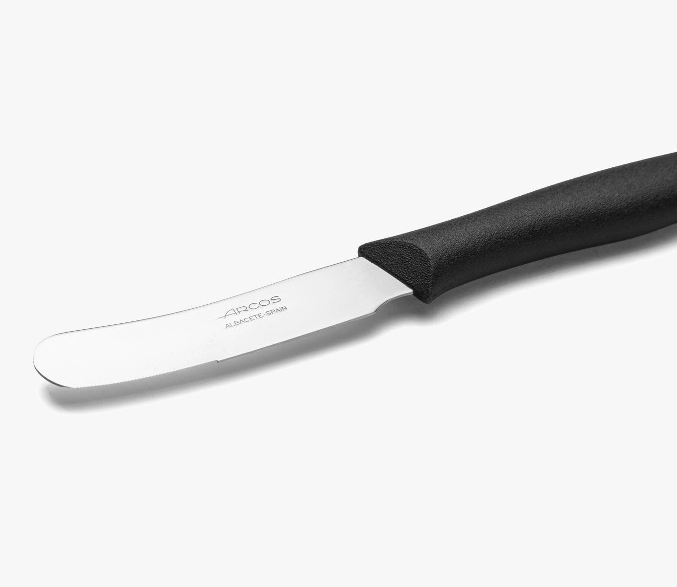 Arcos Serie Nova - Cuchillo para mantequilla 3" con Hoja Acero Inoxidable Nitrum y mango polipropileno negro - Duradero, ergonómico e higiénico (7'')