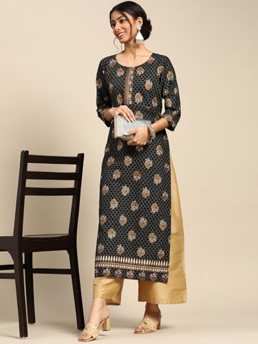 Image of Gerua By Libas Printed Viscose Straight Kurta Suit