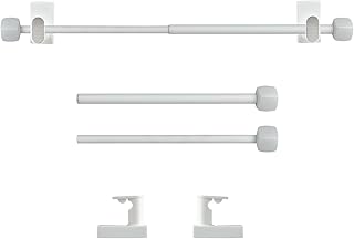 Magnetic Curtain Rods for Metal Doors，No tools required Easy to use,Multi-Use Adjustable Appliance for Windows Iron Steel Places,Kitchen and bathroom supplies,09-16 Inch，2 Pack,White