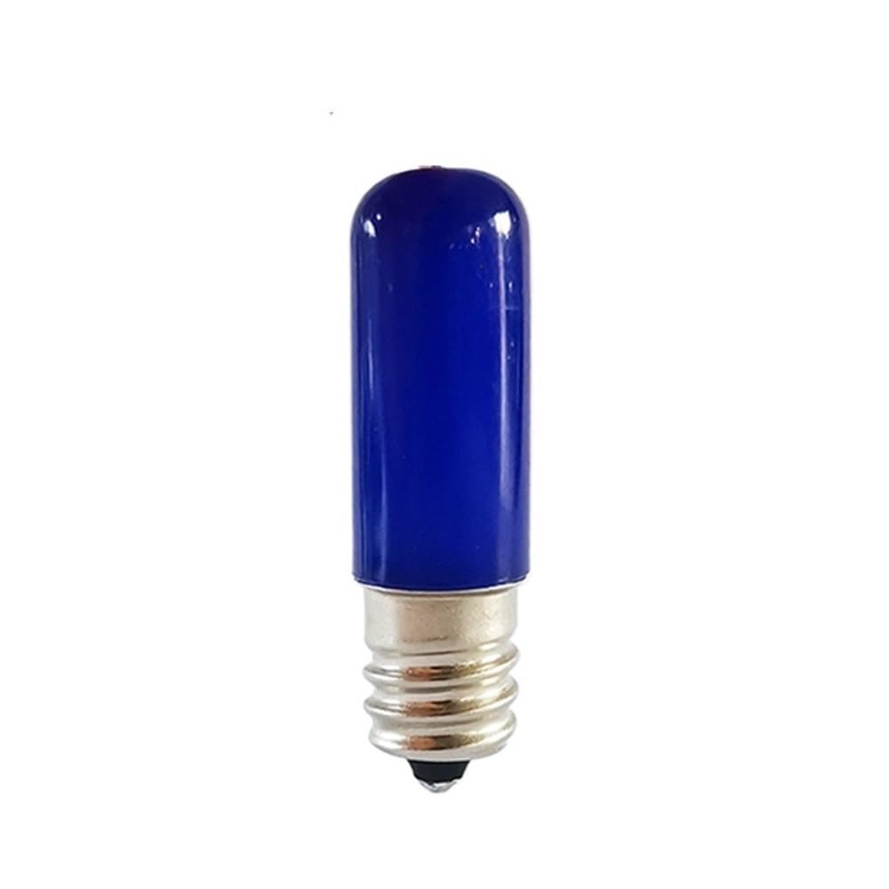 HHF Illuminazione domestica, Confezione da 20 lampadine a filamento LED AC220V E14/E12 T15 0,5 W indicatore luminoso for frigorifero(Blu,E14)