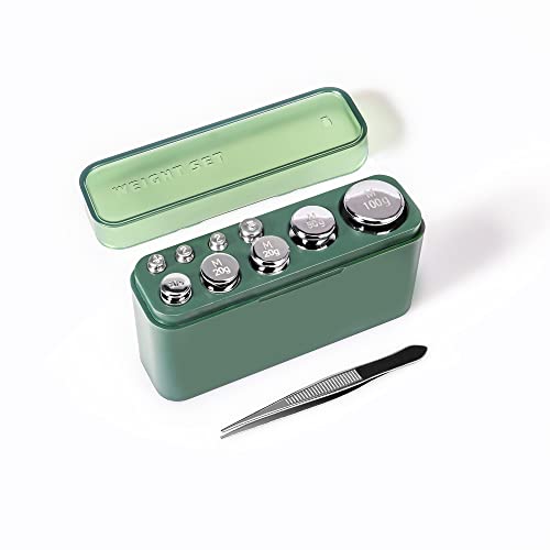 ACCT Poids d'étalonnage : 1 g, 2 g, 5 g, 10 g, 20 g, 50 g, 100 g, balance pour balance numérique, petits poids pour travaux manuels, 1 pince à épiler...