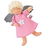 Beschütz-mich-Engel rosa Kleid weiße Haare Größe ca. 15 cm Kleidchen ausziehbar mit Glitzer (nicht waschbeständig) Baumwolle/Polyester waschbar bei 30°