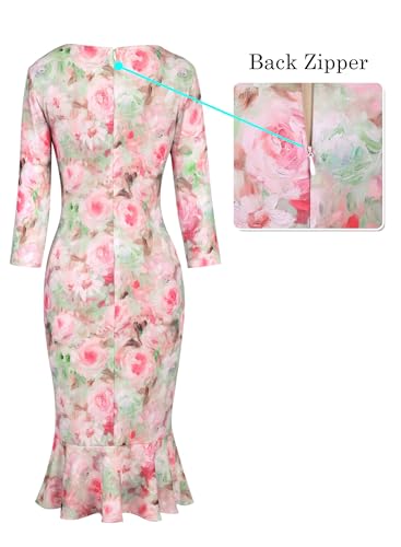 Image of VFSHOW Womens Vintage Elegant Cocktail Party Bodycon Pencil Mermaid Midi Mid-Calf Dress