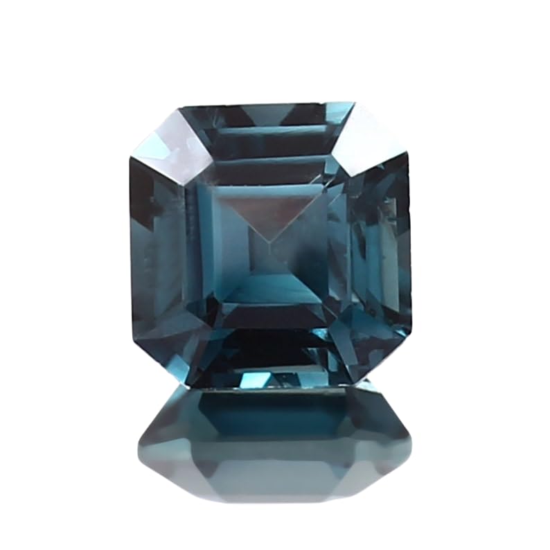 Tourmaline indicolite naturelle Asscher 8mm d'exception pour bague de prestige