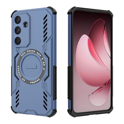 Case Compatibile con Samsung Galaxy S25 FE 5G con S25 FE 5G Custodia magnetica per telefono a forma di anello blu