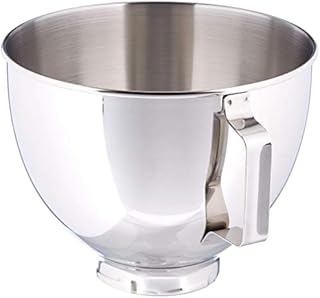 KitchenAid 5K45SBWH Polished Stainless Steel Bowl, 4.28 Litre (Optional Accessory for KitchenAid Stand Mixers)