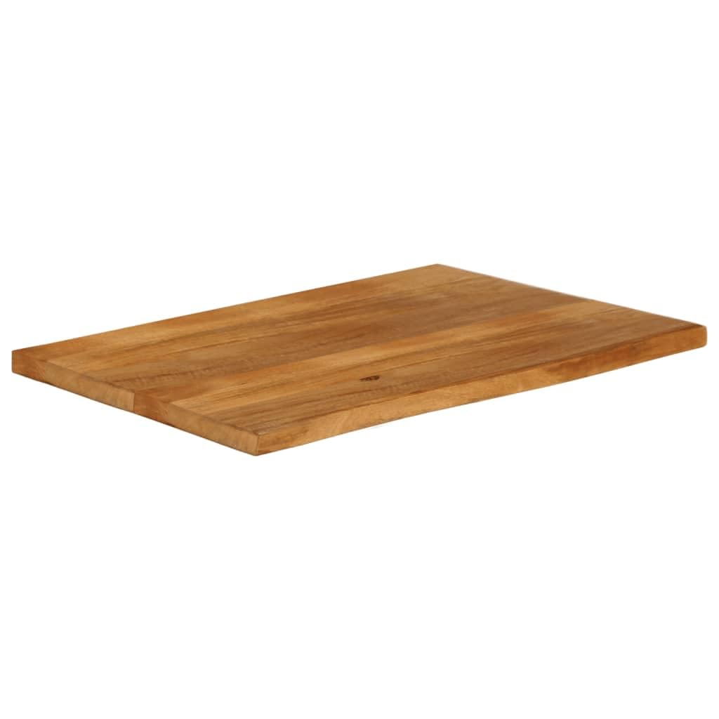 Mesa de madera maciza 120 x 60 x 2,5 cm, mango con borde de árbol, decoración de roble, encimera, cocina, mesa de trabajo, diseño moderno, resistente para cocina, sala de estar