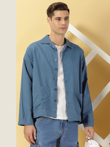 Image of Thomas Scott Men's | Solid | Full Sleeve | Regular Fit | 100% Cotton | Double Pocket | Spread Collar | Casual Shirt