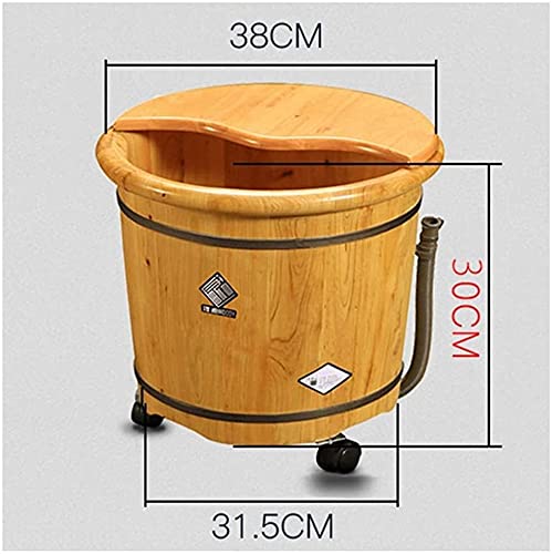 Drewniane wiadro do kąpieli stóp Beczka do mycia stóp, drewniana wanna do stóp, domowa wanienka do stóp, beczka do kąpieli o wysokiej stopie 30 cm, wiadro do relaksującego masażu stóp, łagodzenie bólu