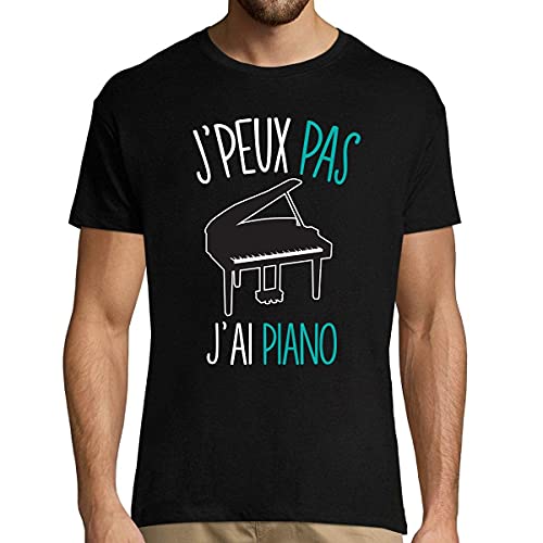 T-shirt piano humour homme en coton doux pour pianiste passionné