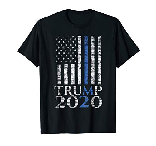 Pro Trump 2020 Thin Blue Line US Flag LE Police Officer Gift T-Shirt