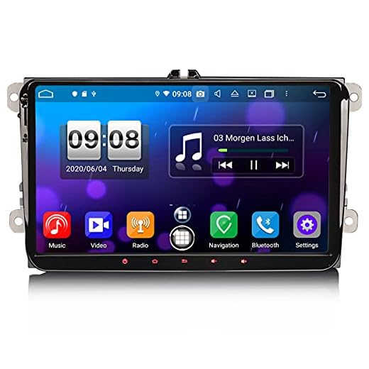 Erisin Bilstereo GPS Sat Nav DAB+ Radio 8-Core 9 tum Android 10 för VW Passat Golf MK 5/6 Touran Skoda Seat Tiguan för Jetta Caddy Polo Inbyggd DSP CarPlay Android Auto WiFi BT A2DP RDS 4 GB + 64 GB