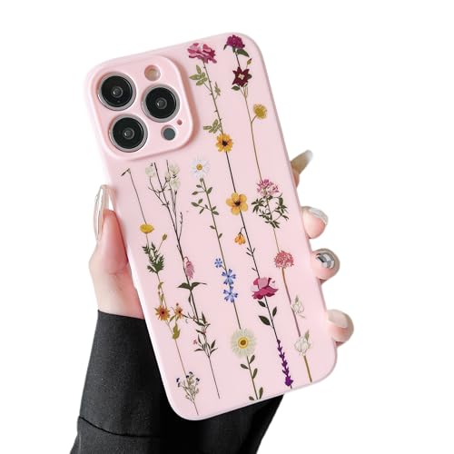 ZTOFERA Floral Case for iPhone 15 Pro,Cute Flower Pattern,Pink