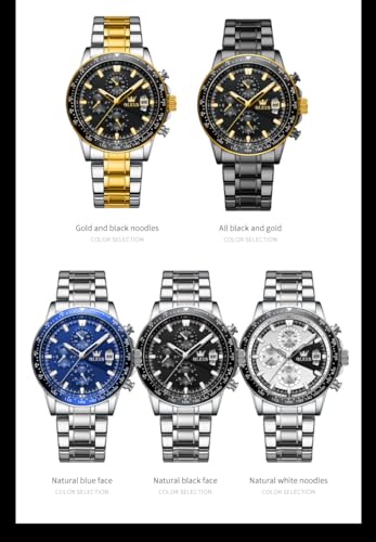 OUPINKE Watch for Men, Fashion Dress Mens Watches, Stainless Steel Waterproof Analog Quartz Wristwatch, Elegant Gifts for Him - Dad & Boyfriend