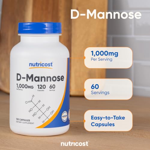 Image of Nutricost D-Mannose (1,000mg Per Serving) 120 Capsules, 60 Servings | 1000mg Per Serving, GMO-Free