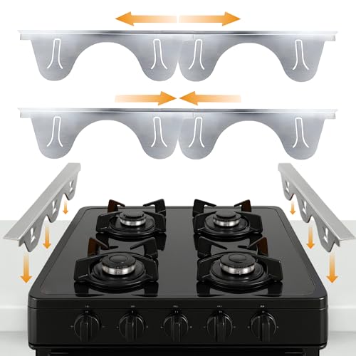 Linda’s Essentials Stainless Steel Stove Gap Covers (2 Pack) Adjustable Length 13.8" to 27.5" Stainless Steel, Steel Adjustable Gap Covers, Counter, Oven & Stove Gap Filler